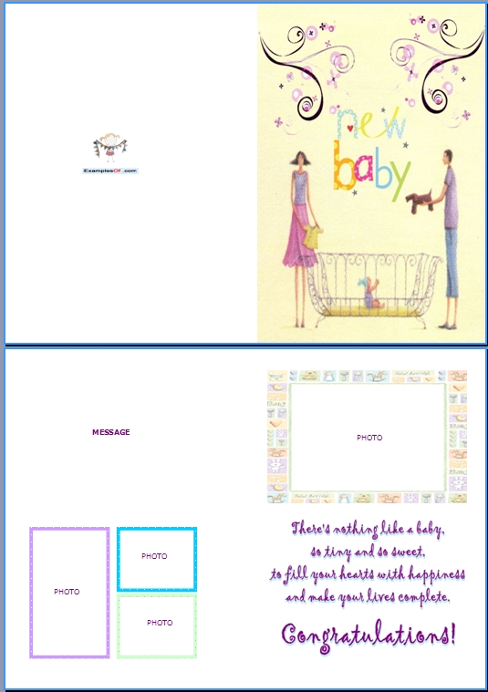 Example Baby Birth Card:New Baby